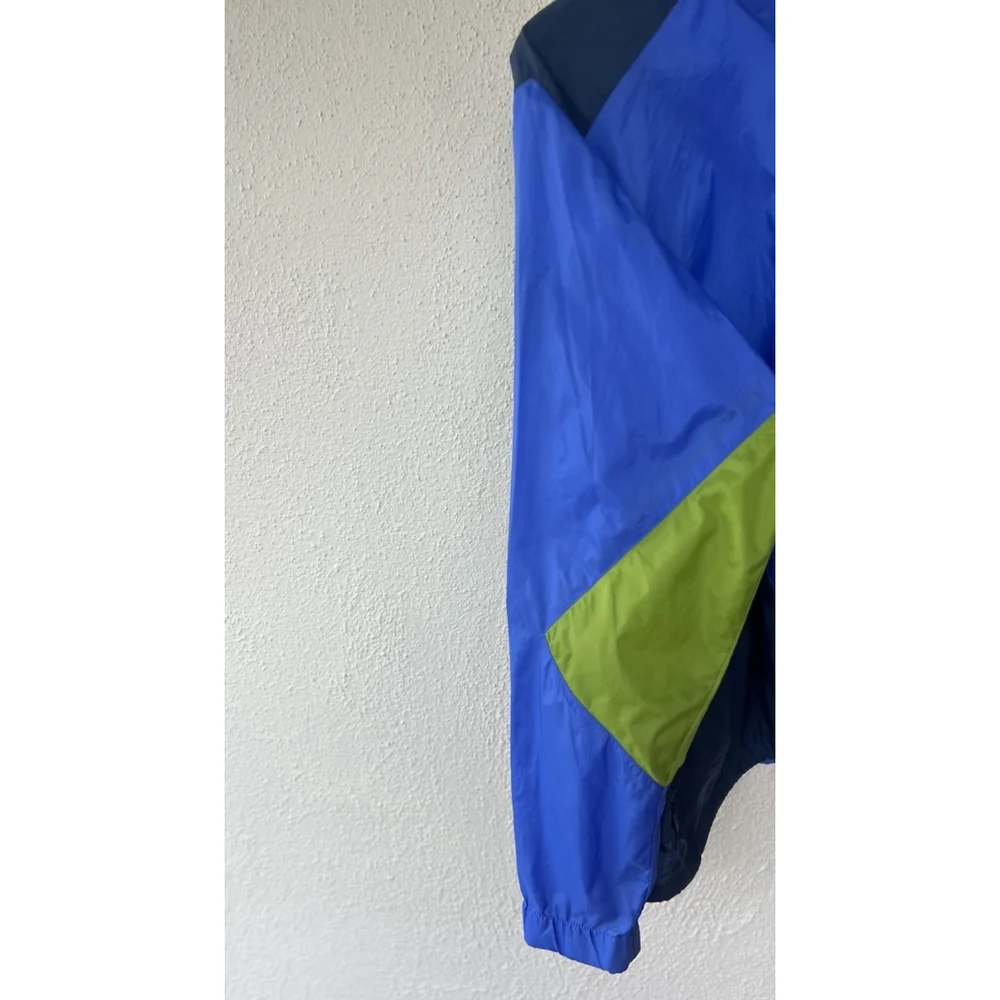 Vintage Nike Jacket Size XL Blue Hooded Swoosh Running Coat 90s Y2K Windbreaker